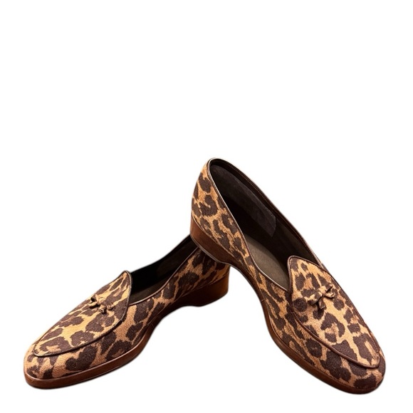 Stuart Weitzman Shoes - NWOT Stuart Weitzman Suede Leather Leopard Loafers with Bow Size 9.5 MSRP $550